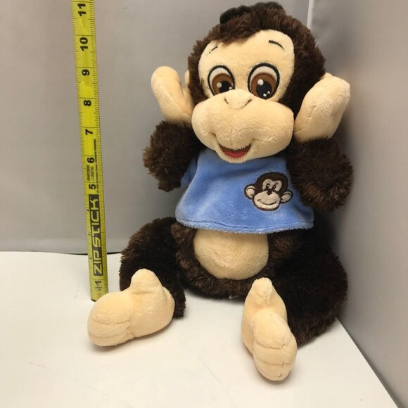Chinda Brown Hear No Evil Monkey Chimp Plush Stuffed Animal Soft Toy Medium 12" - Picture 3 of 6